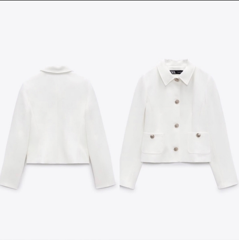 Zara Gold Button Jacket Size L - Picture 2 of 10